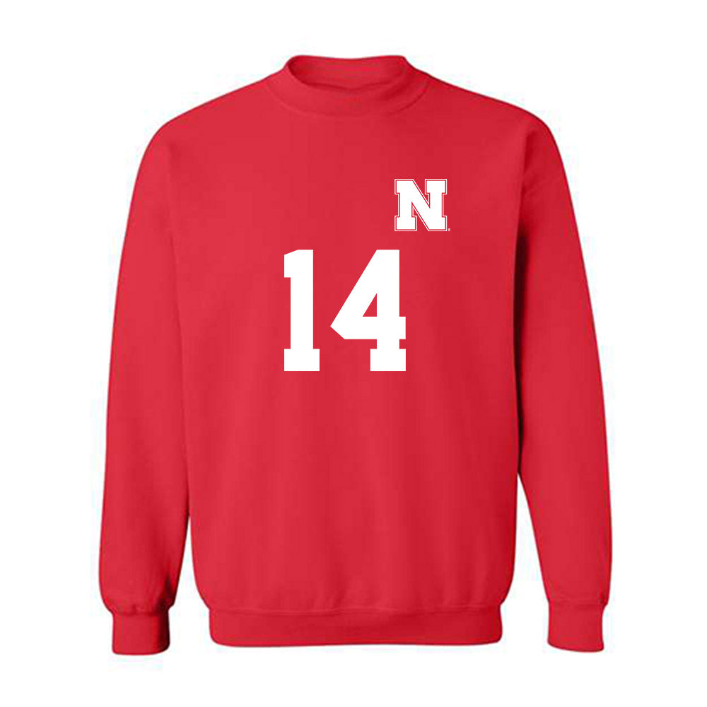 Nebraska - NCAA Women's Soccer : Mila Brach - Replica Shersey Crewneck Sweatshirt-0