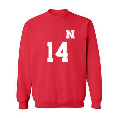 Nebraska - NCAA Women's Soccer : Mila Brach - Replica Shersey Crewneck Sweatshirt-0