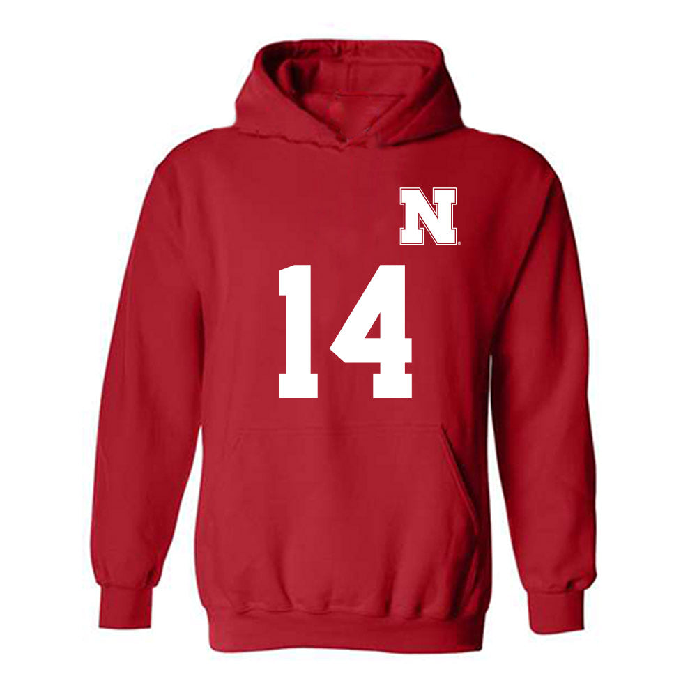 Nebraska - NCAA Women's Soccer : Mila Brach - Replica Shersey Hooded Sweatshirt-0