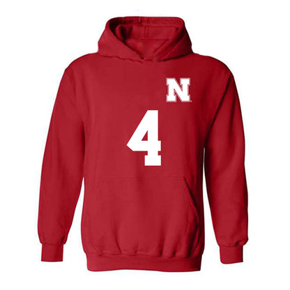 Nebraska - NCAA Women's Soccer : Karli Williams - Replica Shersey Hooded Sweatshirt-0