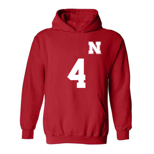 Nebraska - NCAA Women's Soccer : Karli Williams - Replica Shersey Hooded Sweatshirt-0