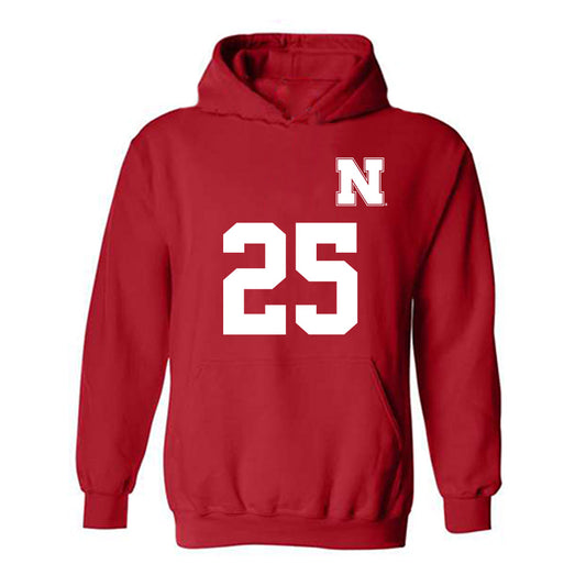 Nebraska - NCAA Women's Soccer : Ella Rudney - Replica Shersey Hooded Sweatshirt-0