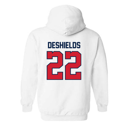 Ole Miss - NCAA Women's Basketball : Denim DeShields - Replica Shersey Hooded Sweatshirt-1