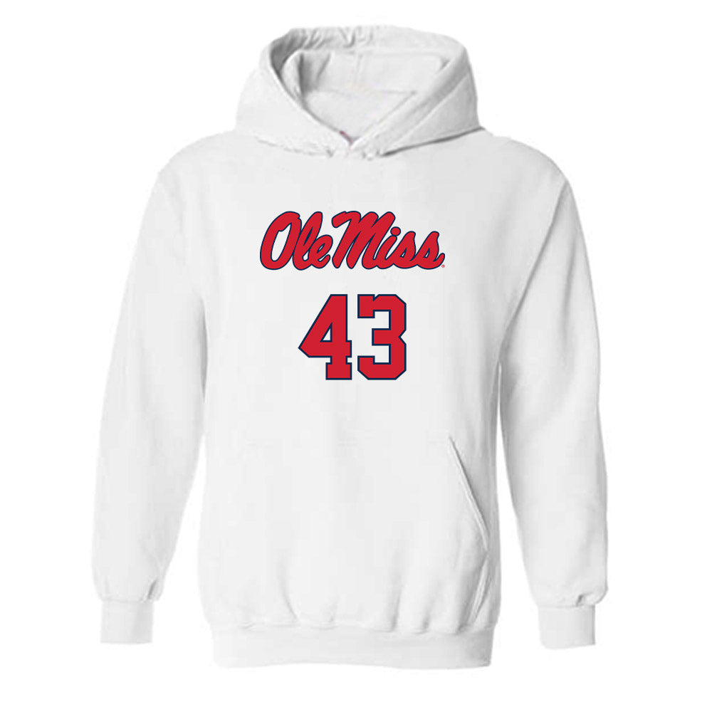 Ole Miss - NCAA Baseball : Cole Ketchum - Replica Shersey Hooded Sweatshirt