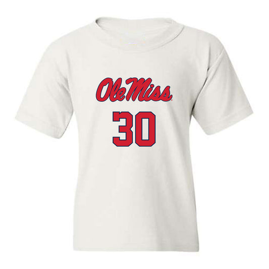 Ole Miss - NCAA Football : Trip White - Replica Shersey Youth T-Shirt