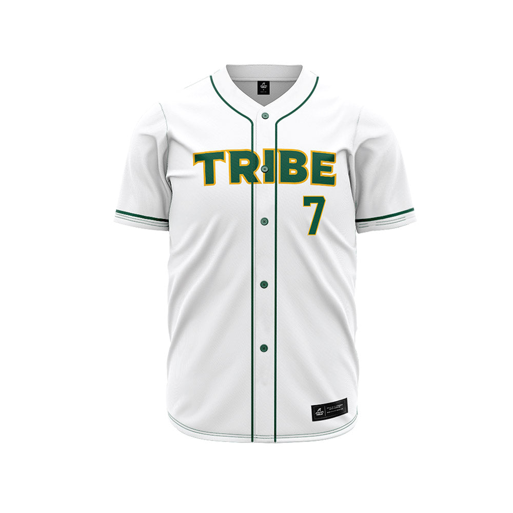 William & Mary - NCAA Baseball : Chase Ecker - White Jersey-0