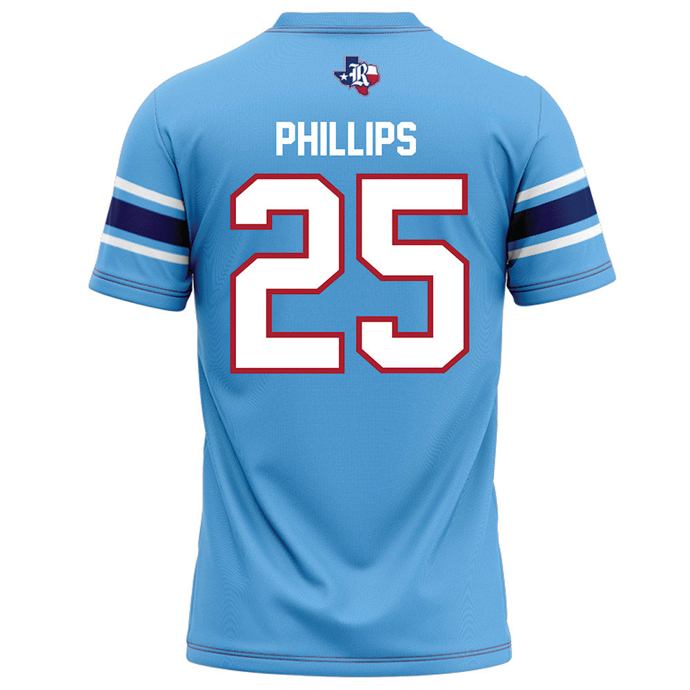 Rice - NCAA Football : Rhys Phillips - Light Blue Football Jersey-1