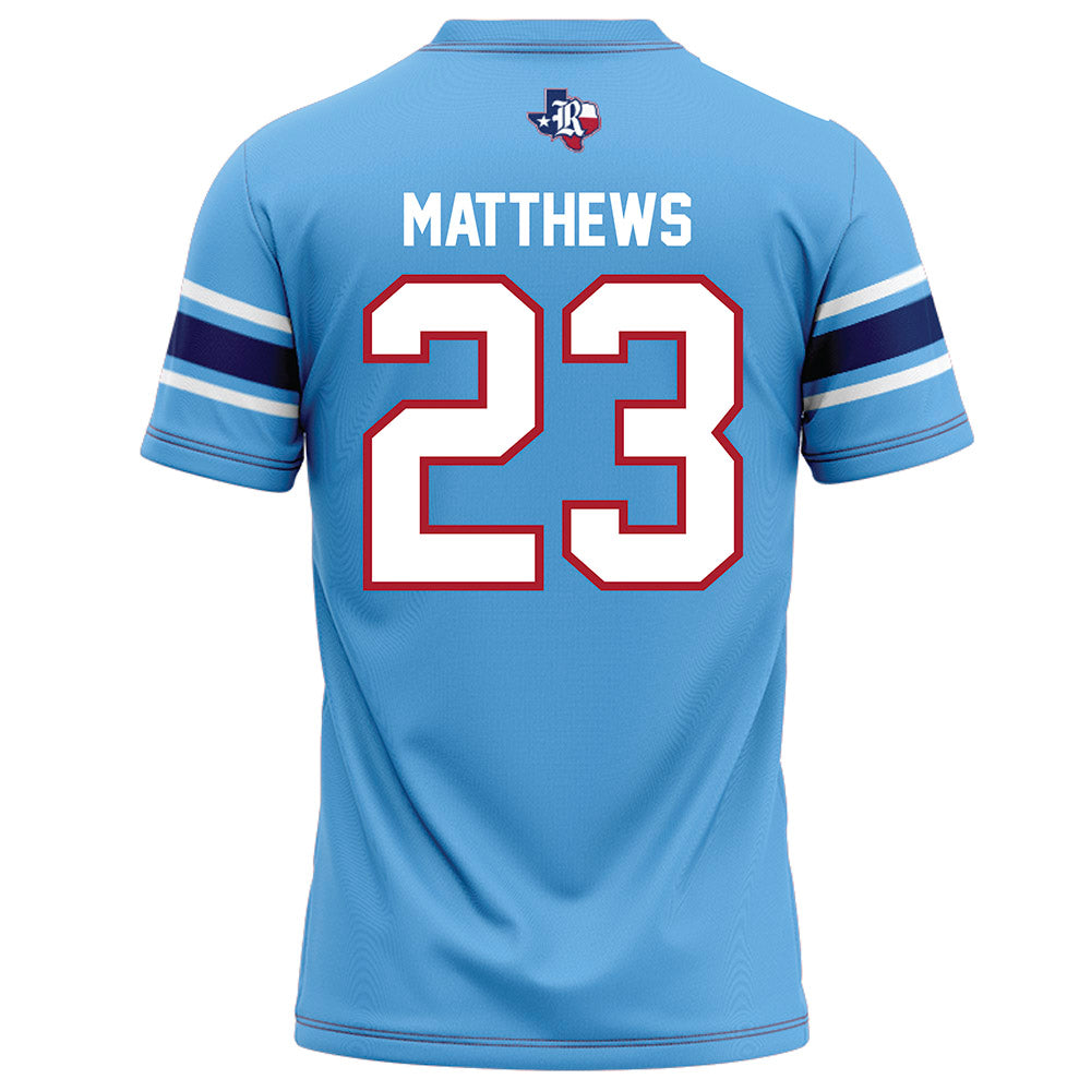 Rice - NCAA Football : Payton Matthews - Light Blue Football Jersey-1