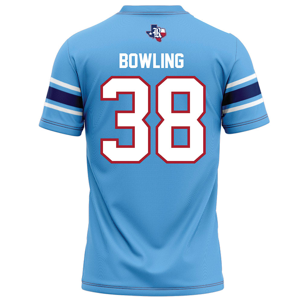 Rice - NCAA Football : Shepherd Bowling - Light Blue Football Jersey-1