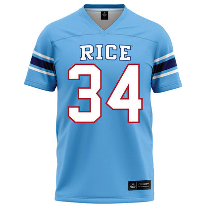 Rice - NCAA Football : Kaleb Blanton - Light Blue Football Jersey-0