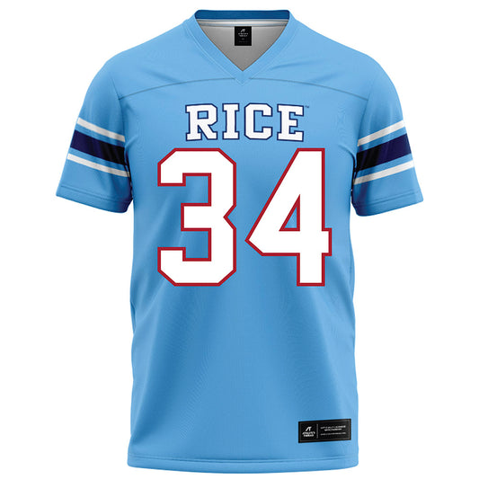 Rice - NCAA Football : Kaleb Blanton - Light Blue Football Jersey-0