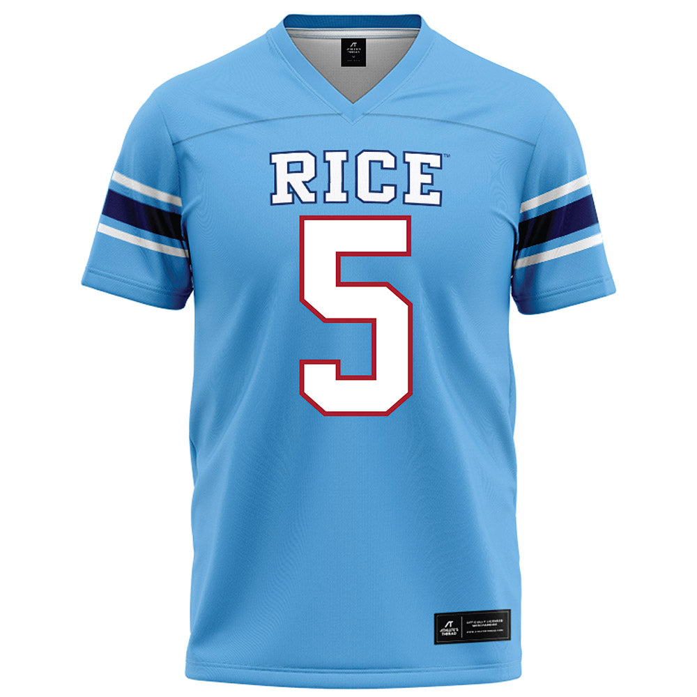 Rice - NCAA Football : Drew Devillier - Light Blue Football Jersey-0