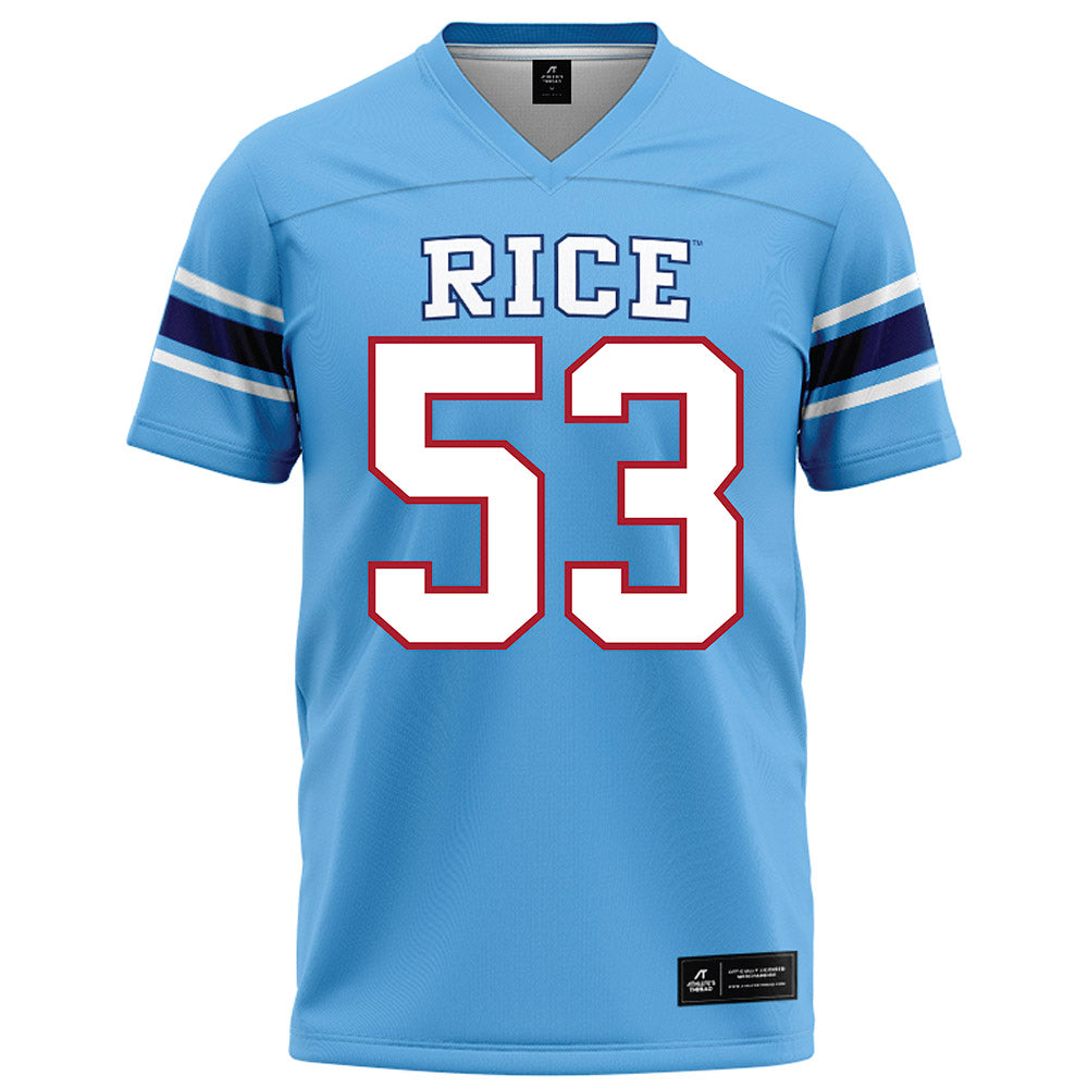 Rice - NCAA Football : Luke Miller - Light Blue Football Jersey-0