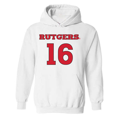 Rutgers - NCAA Men's Soccer : Dylan Carlson - Replica Shersey Hooded Sweatshirt-0