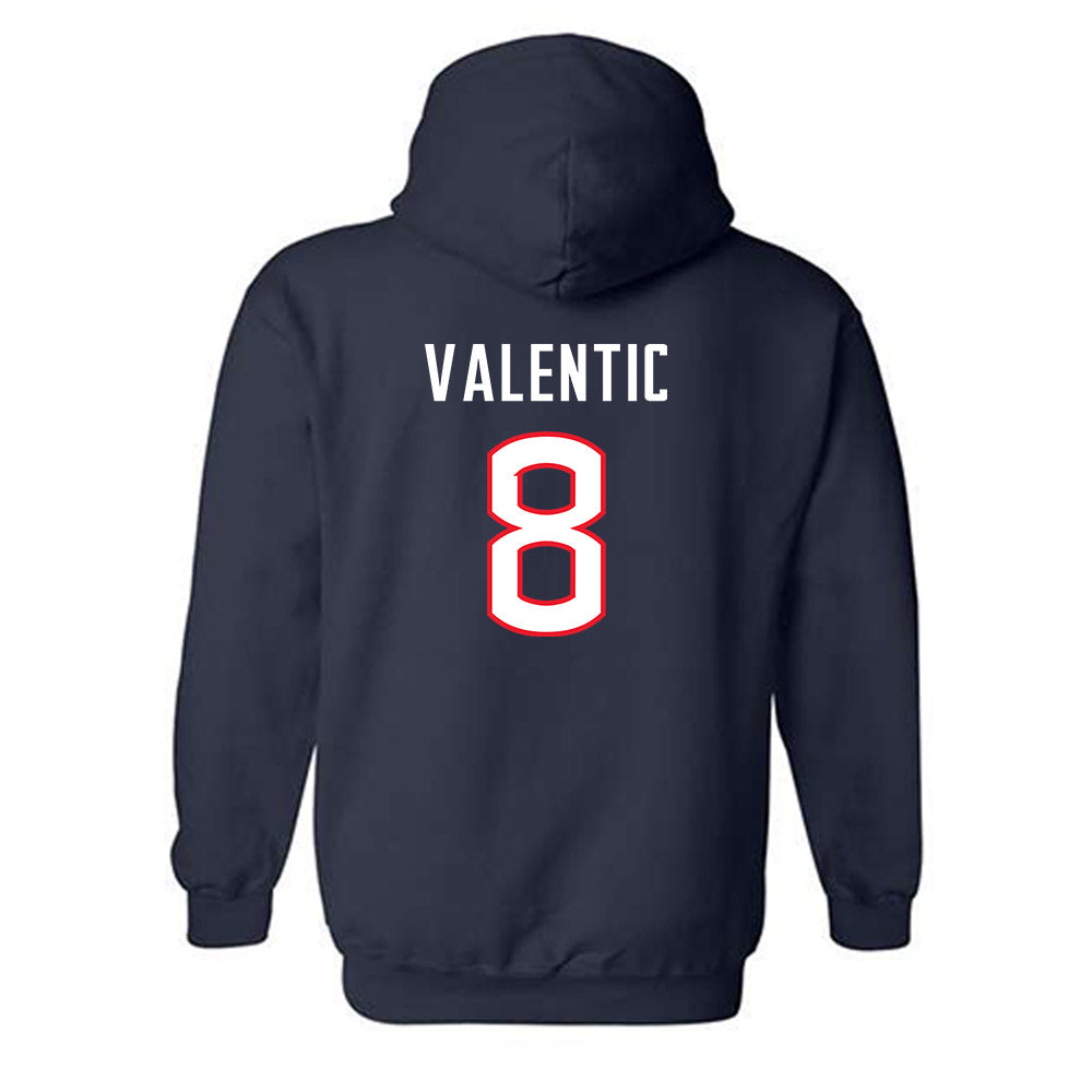 UConn - NCAA Men's Soccer : Marco Valentic - Replica Shersey Hooded Sweatshirt-1