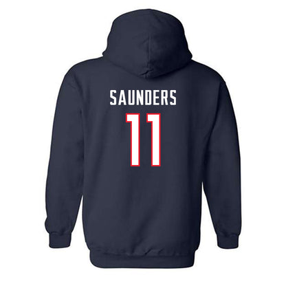 UConn - NCAA Men's Soccer : Balthazar Saunders - Replica Shersey Hooded Sweatshirt-1