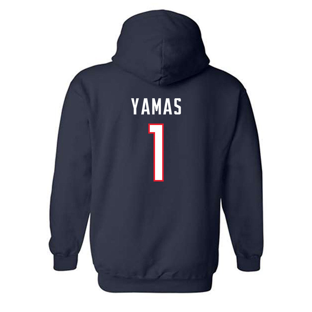 UConn - NCAA Women's Soccer : Ava Yamas - Replica Shersey Hooded Sweatshirt-1