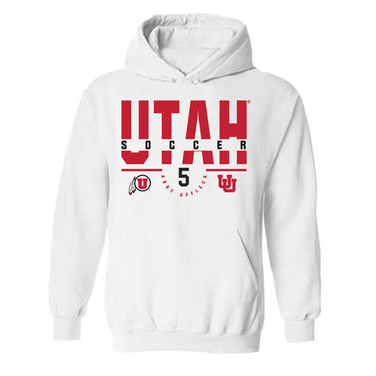 Utah - NCAA Women's Soccer : Abby Affleck - Classic Fashion Shersey Hooded Sweatshirt-0