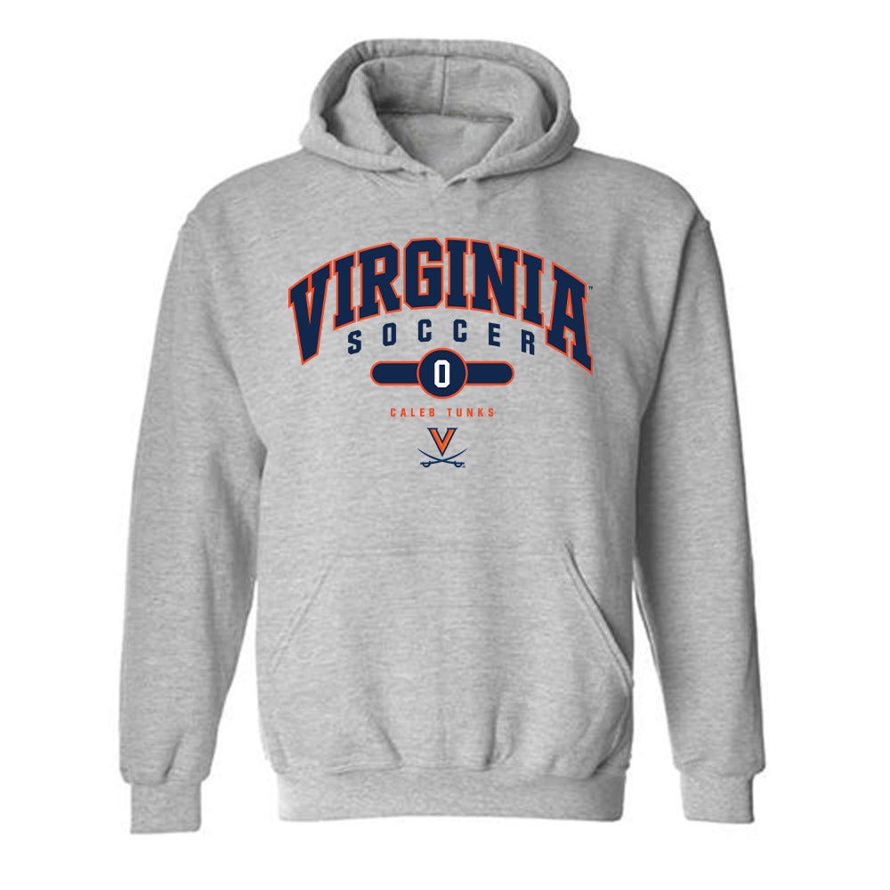 Virginia - NCAA Men's Soccer : Caleb Tunks - Fashion Shersey Hooded Sweatshirt-0