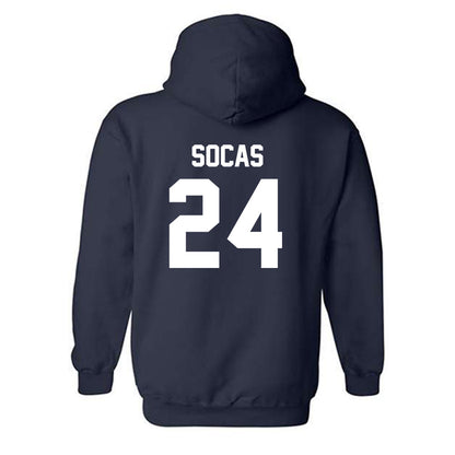 Virginia - NCAA Men's Soccer : Garrett Socas - Classic Shersey Hooded Sweatshirt-1