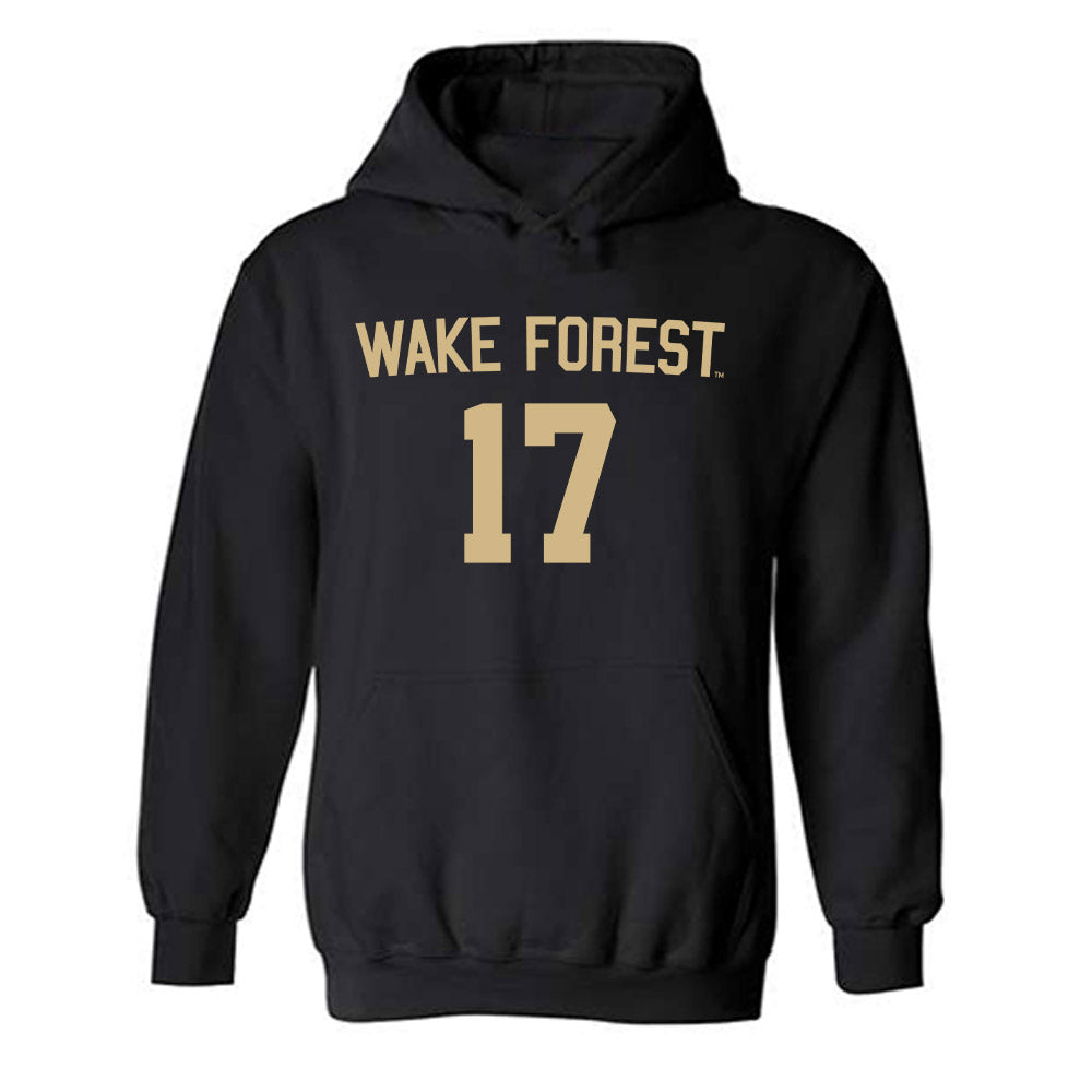 Wake Forest - NCAA Women's Soccer : Zaiba Ishaque - Replica Shersey Hooded Sweatshirt-0