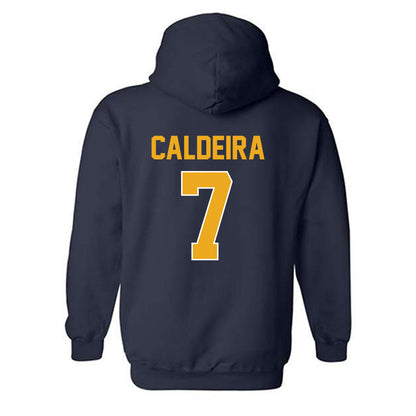 West Virginia - NCAA Men's Soccer : Marcus Caldeira - Replica Shersey Hooded Sweatshirt-1