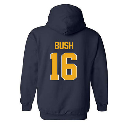 West Virginia - NCAA Men's Soccer : Tyler Bush - Replica Shersey Hooded Sweatshirt-1