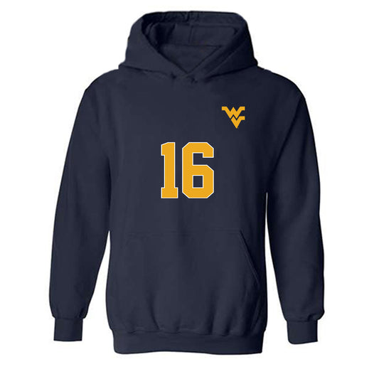 West Virginia - NCAA Men's Soccer : Max Trethewey - Replica Shersey Hooded Sweatshirt
