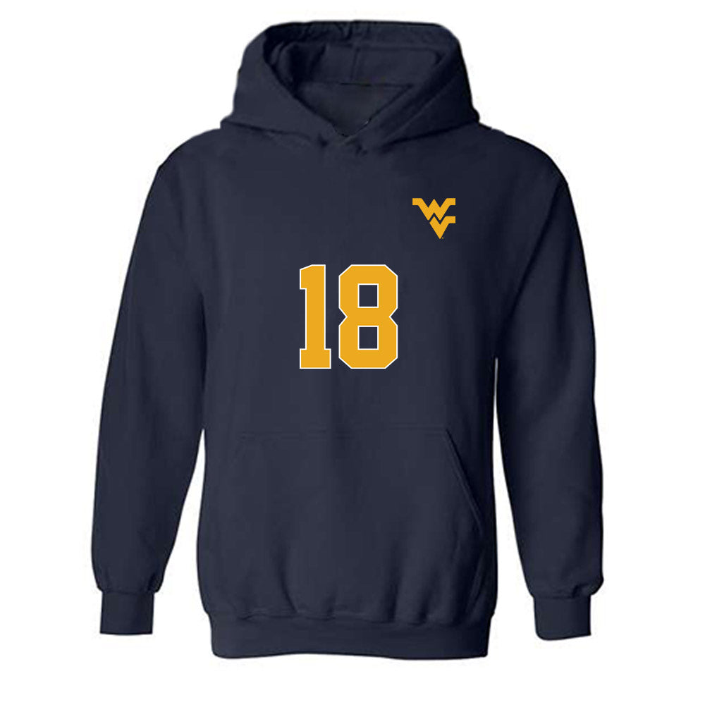 West Virginia - NCAA Women's Soccer : Kailyn Effah - Replica Shersey Hooded Sweatshirt-0