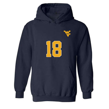 West Virginia - NCAA Women's Soccer : Kailyn Effah - Replica Shersey Hooded Sweatshirt-0