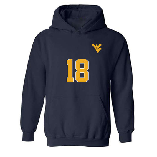 West Virginia - NCAA Women's Soccer : Kailyn Effah - Replica Shersey Hooded Sweatshirt-0