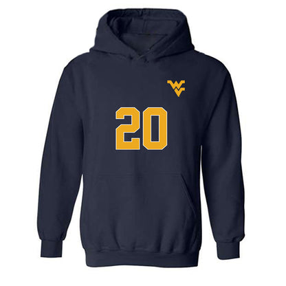 West Virginia - NCAA Men's Soccer : Thomas Bowe - Replica Shersey Hooded Sweatshirt-0