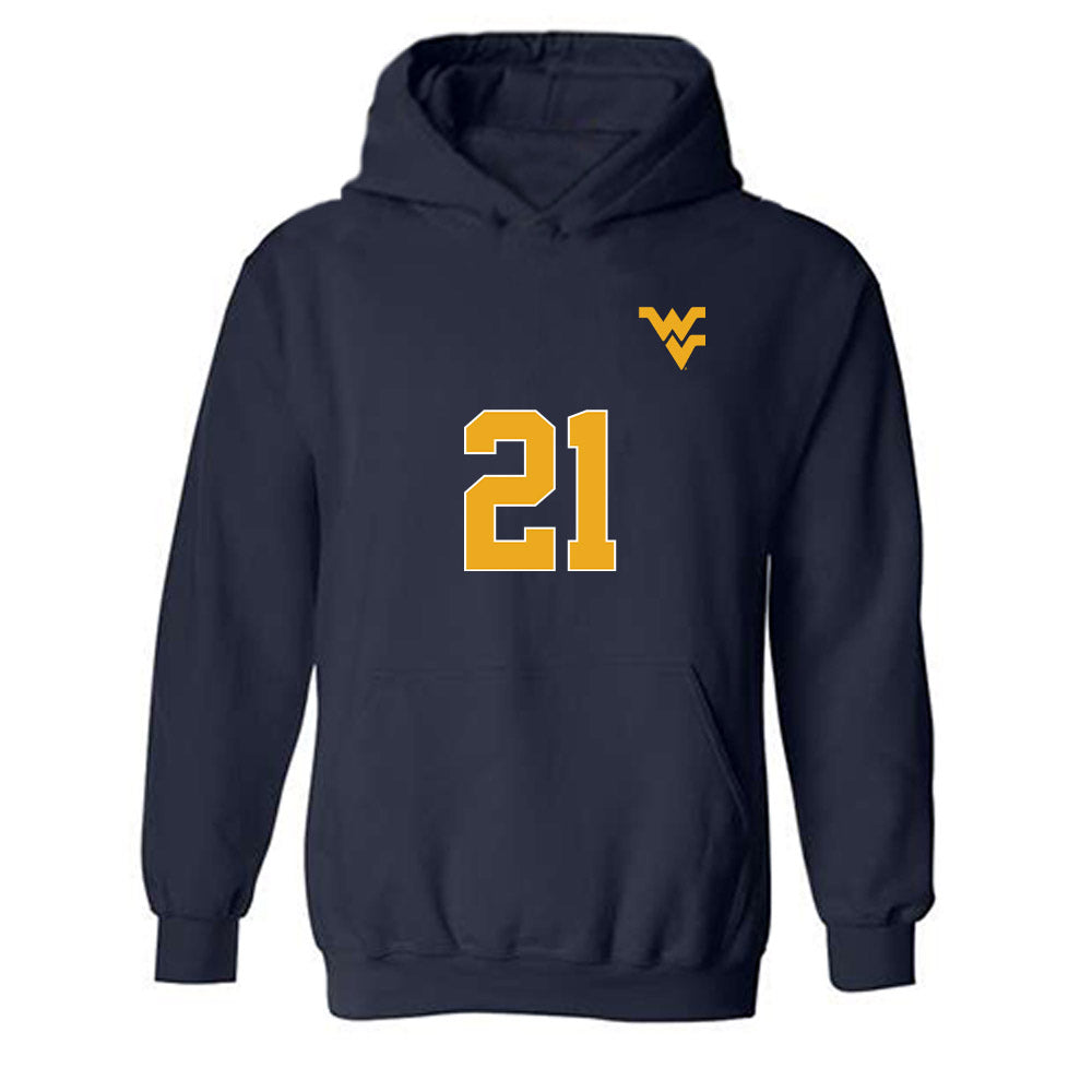 West Virginia - NCAA Women's Soccer : Ajanae Respass - Replica Shersey Hooded Sweatshirt