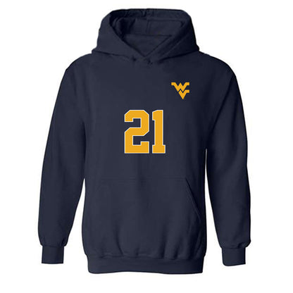 West Virginia - NCAA Women's Soccer : Ajanae Respass - Replica Shersey Hooded Sweatshirt