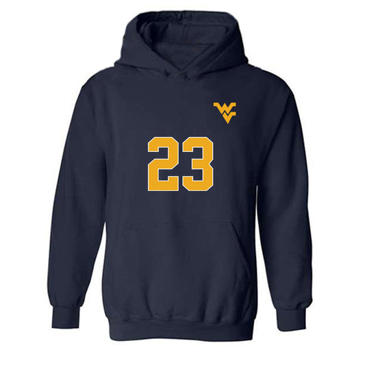 West Virginia - NCAA Men's Soccer : Ryan Baer - Replica Shersey Hooded Sweatshirt