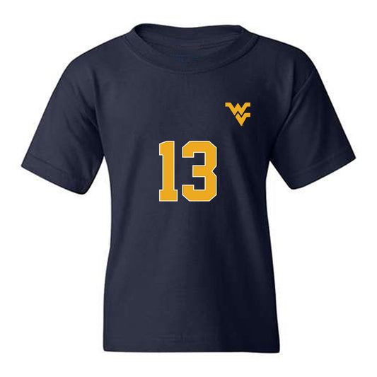 West Virginia - NCAA Men's Soccer : Steel Bayer - Replica Shersey Youth T-Shirt-0