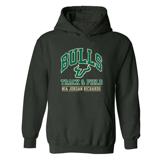 USF - NCAA Women's Track & Field : Nia Jordan Richards - Classic Fashion Shersey Hooded Sweatshirt