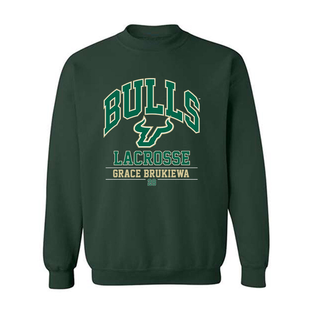 USF - NCAA Women's Lacrosse : Grace Brukiewa - Classic Fashion Shersey Crewneck Sweatshirt-0