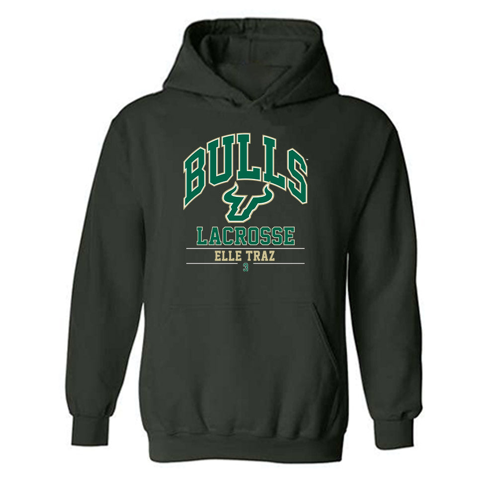 USF - NCAA Women's Lacrosse : Elle Traz - Classic Fashion Shersey Hooded Sweatshirt-0