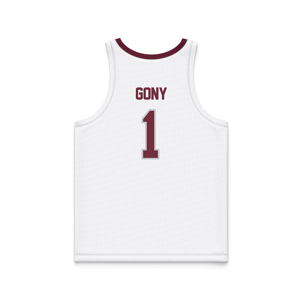 Mississippi State - NCAA Women's Basketball : Nyayongah Gony - White Basketball Jersey-1