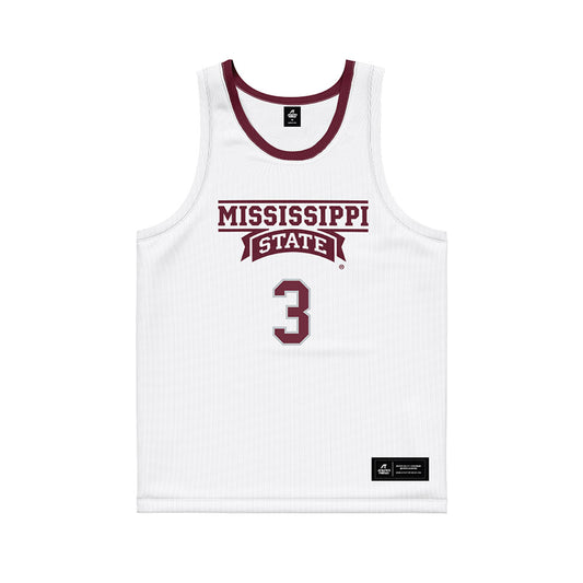 Mississippi State - NCAA Men's Basketball : Tee Bartlett - White Basketball Jersey-0