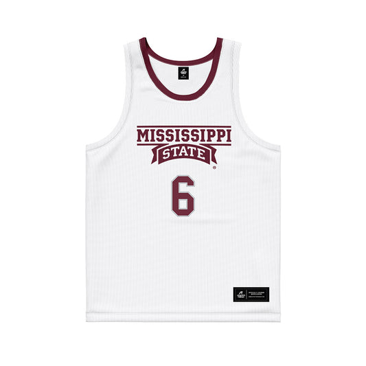 Mississippi State - NCAA Men's Basketball : Dellquan Warren - White Basketball Jersey-0