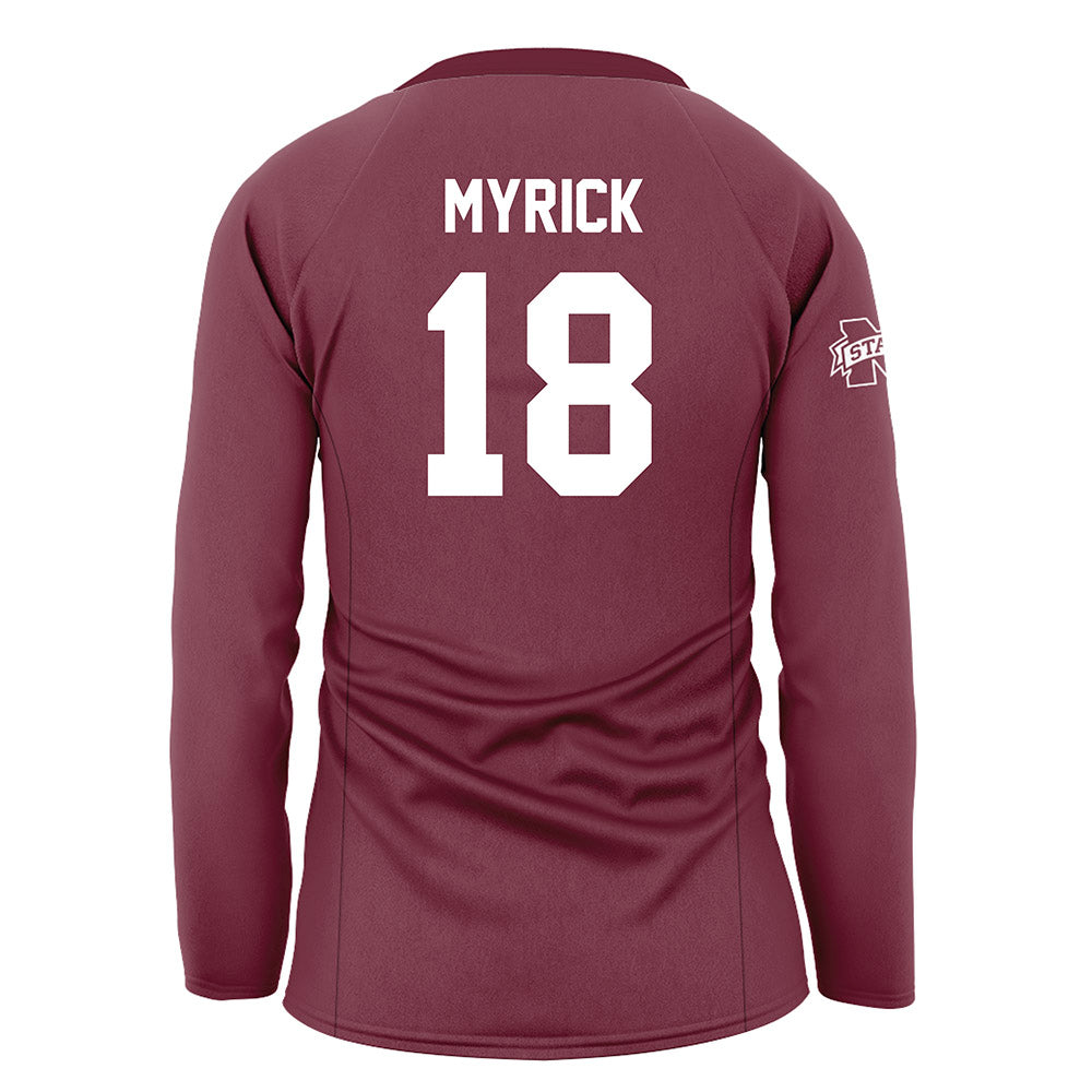 Mississippi State - NCAA Women's Volleyball : Lauren Myrick - Maroon Volleyball Jersey-1