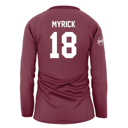 Mississippi State - NCAA Women's Volleyball : Lauren Myrick - Maroon Volleyball Jersey-1
