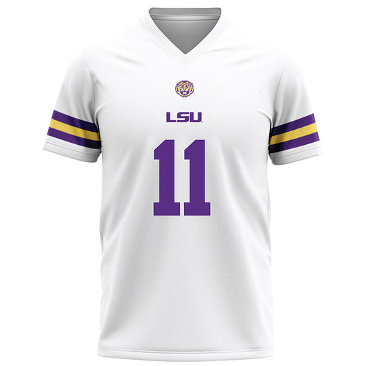 LSU - NCAA Football : PJ Woodland - White Football Jersey