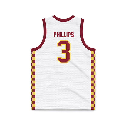 NSU - NCAA Men's Basketball : Brendan Phillips - White Basketball Jersey-1