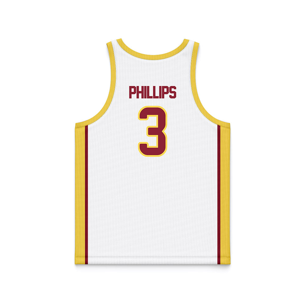 NSU - NCAA Men's Basketball : Brendan Phillips - White Basketball Jersey-1