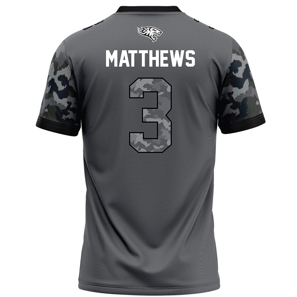 Towson - NCAA Football : Devin Matthews - Dark Grey Jersey-1