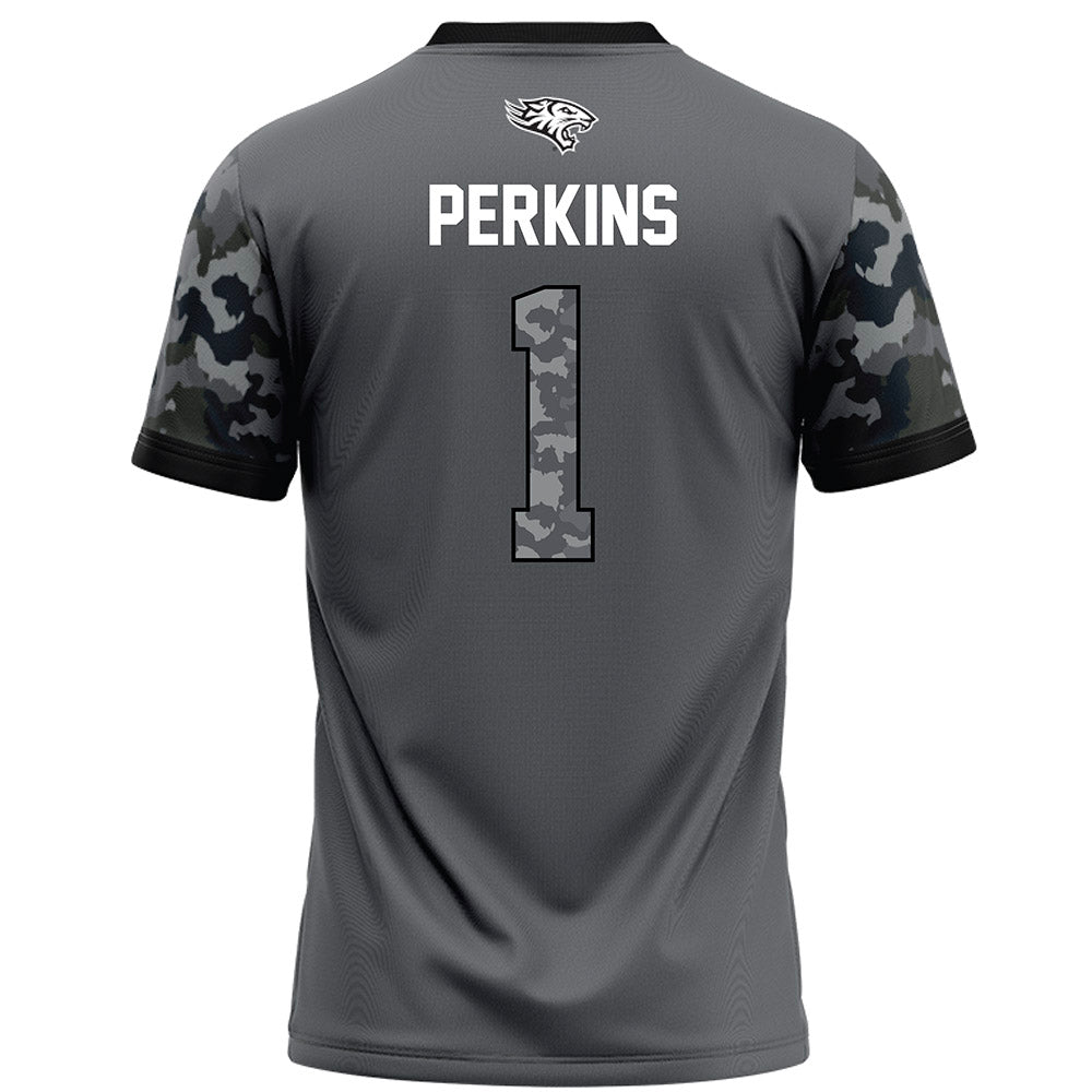 Towson - NCAA Football : Zay Perkins - Dark Grey Jersey-1