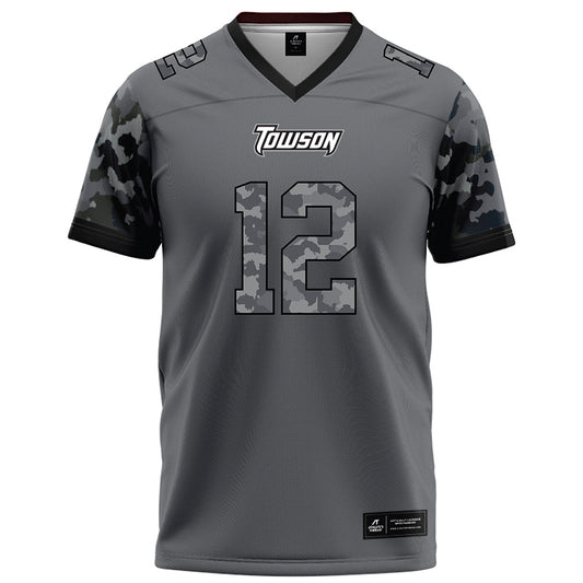 Towson - NCAA Football : Xavier Terry - Dark Grey Jersey-0